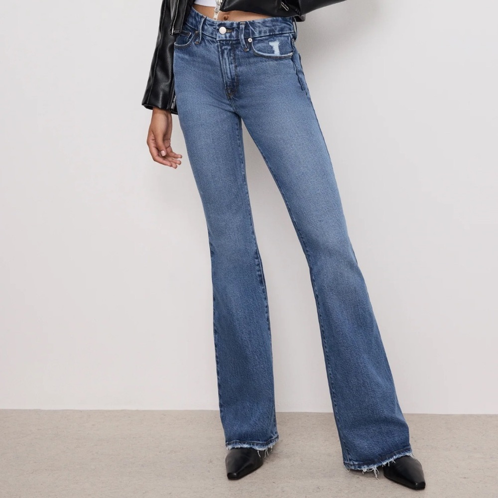 Good American Blue Flare Jeans